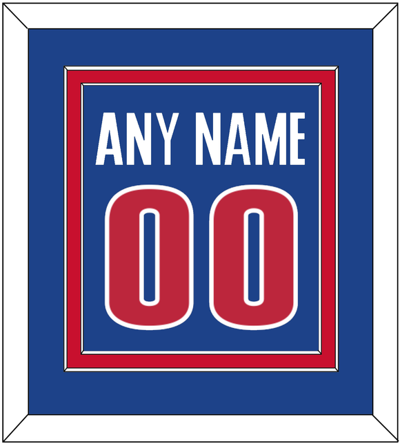 Detroit Name & Number - Blue Icon - Double Mat 2