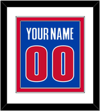 Detroit Name & Number - Road Blue (2001-2017) - Double Mat 1