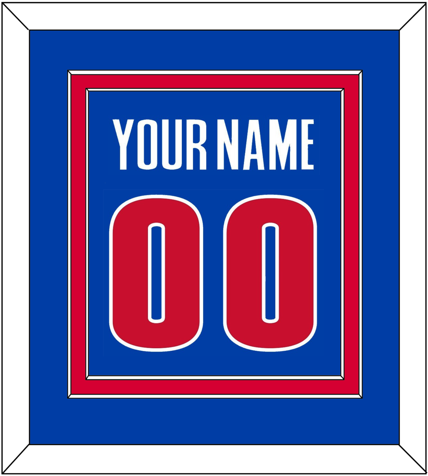 Detroit Name & Number - Road Blue (2001-2017) - Signature Tier 2