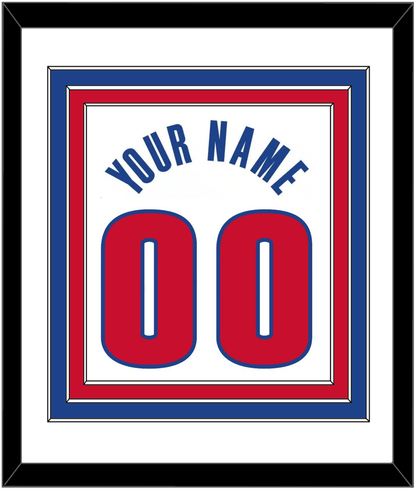 Detroit Name & Number - White Association - Premier Tier 1