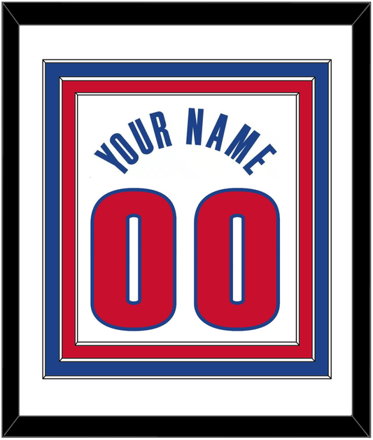Detroit Name & Number - White Association - Premier Tier 1