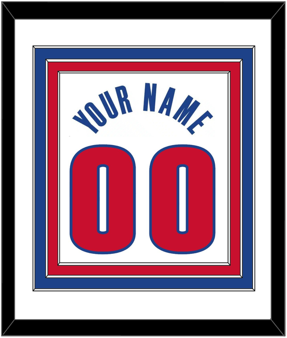 Detroit Name & Number - White Association - Triple Mat 1