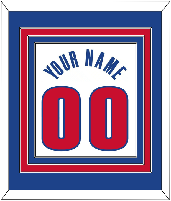 Detroit Name & Number - White Association - Triple Mat 2