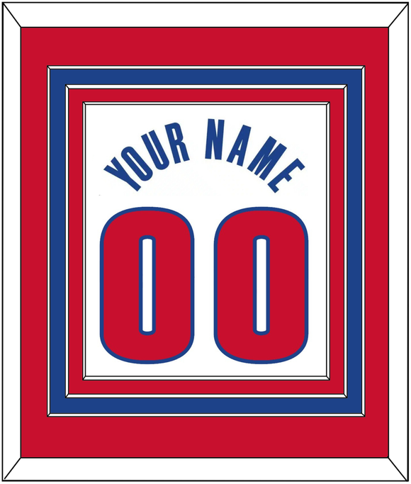 Detroit Name & Number - White Association - Triple Mat 3