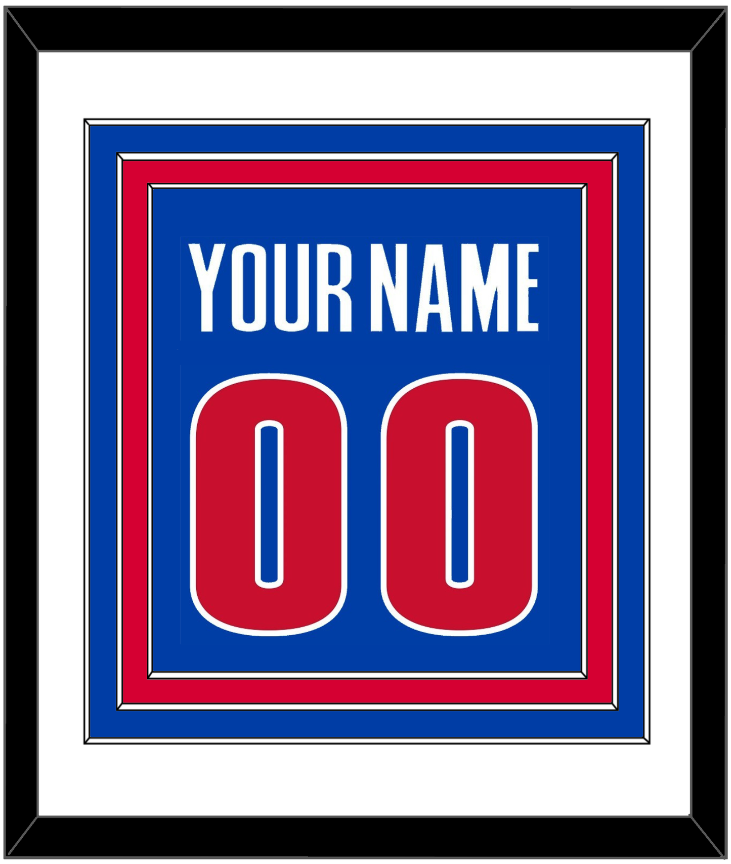 Detroit Name & Number - Road Blue (2001-2017) - Premier Tier 1