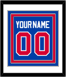 Detroit Name & Number - Road Blue (1981-1996) - Triple Mat 1