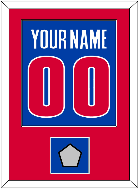 Detroit Name & Number With Finals Patch - Road Blue (2001-2017) - Single Mat 2