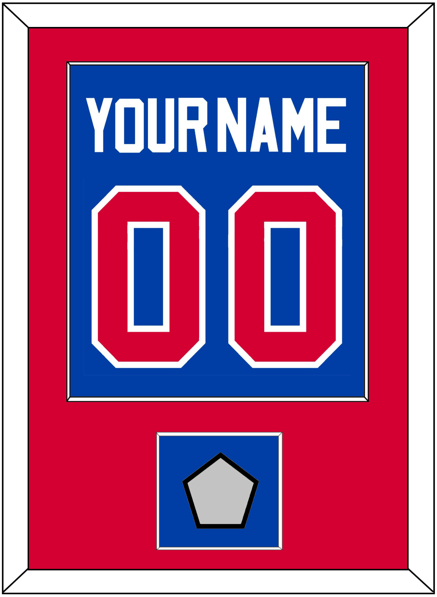 Detroit Name & Number With Champions Patch - Road Blue (1981-1996) - Essential Tier 2