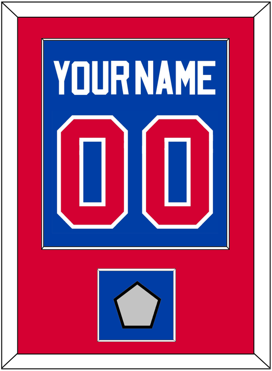 Detroit Name & Number With Champions Patch - Road Blue (1981-1996) - Essential Tier 2