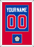 Detroit Name & Number With Champions Patch - Road Blue (1981-1996) - Single Mat 2