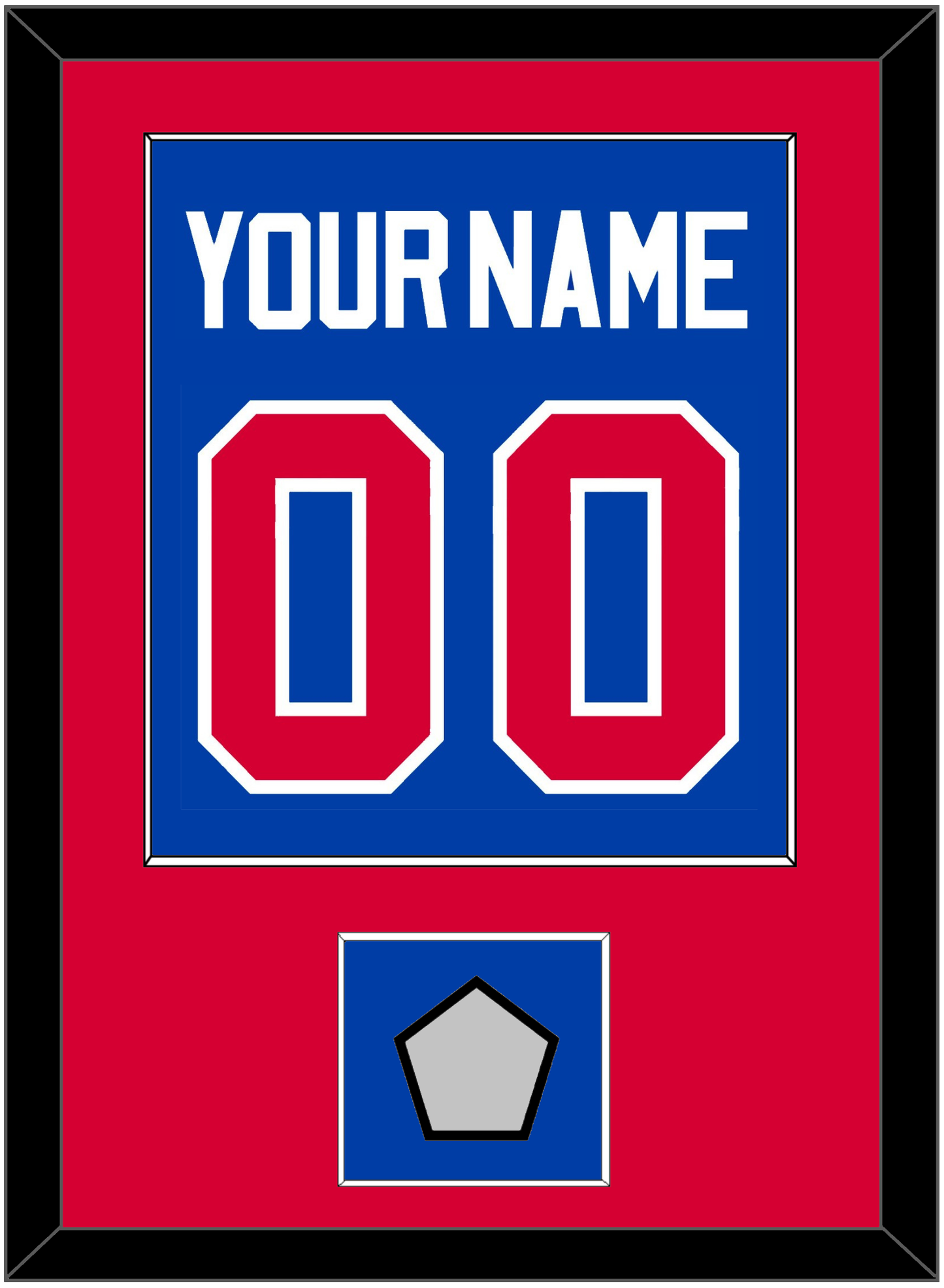 Detroit Name & Number With Champions Patch - Road Blue (1981-1996) - Essential Tier 2