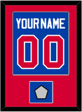 Detroit Name & Number With Champions Patch - Road Blue (1981-1996) - Single Mat 2