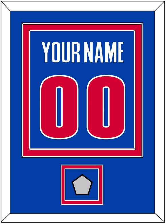 Detroit Name & Number With Finals Patch - Road Blue (2001-2017) - Double Mat 2