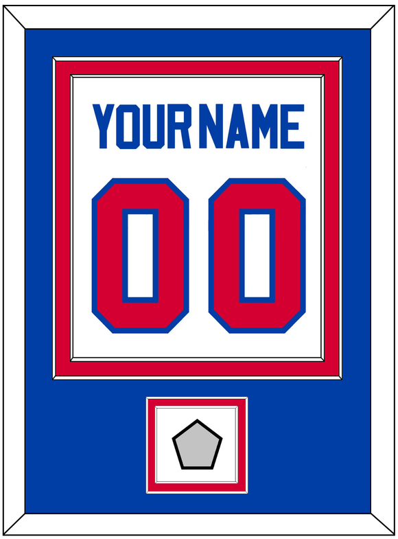Detroit Name & Number With Champions Trophy Patch - Home White (1983-1996) - Double Mat 2