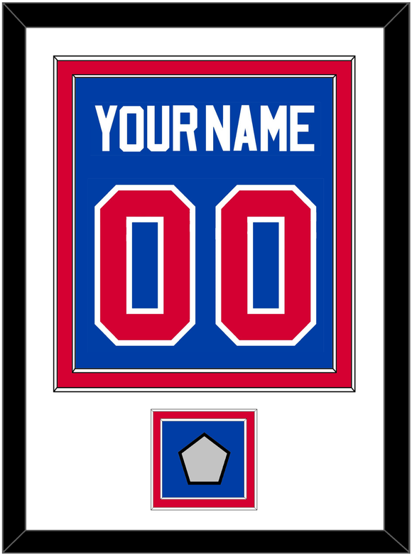 Detroit Name & Number With Champions Trophy Patch - Road Blue (1981-1996) - Double Mat 1