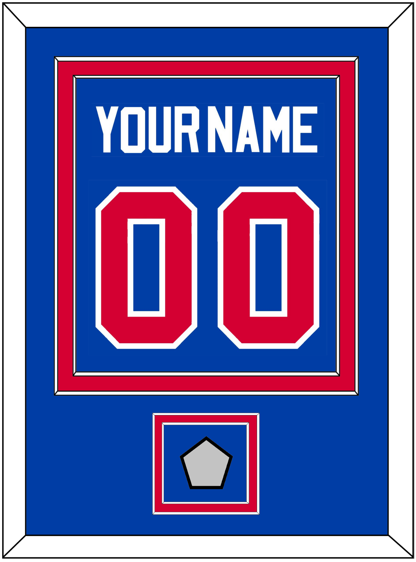 Detroit Name & Number With Finals Patch - Road Blue (1981-1996) - Signature Tier 2