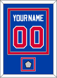 Detroit Name & Number With 2X Champions Patch - Road Blue (1981-1996) - Double Mat 2