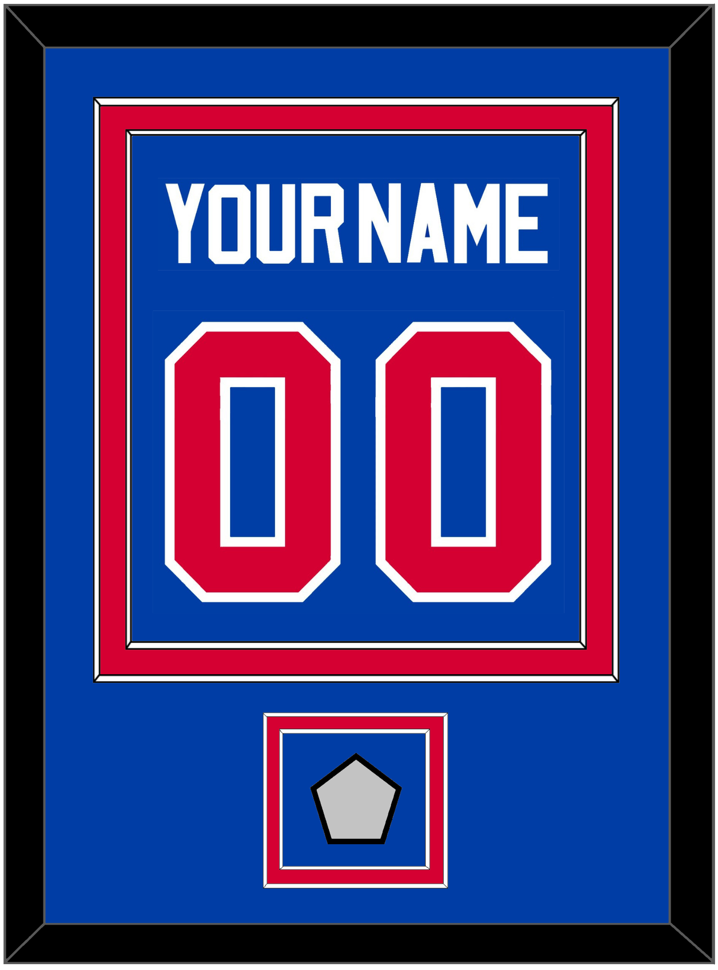Detroit Name & Number With Finals Patch - Road Blue (1981-1996) - Signature Tier 2