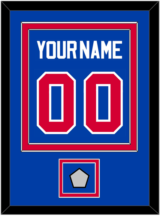 Detroit Name & Number With 2X Champions Patch - Road Blue (1981-1996) - Signature Tier 2
