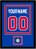 Detroit Name & Number With 2X Champions Patch - Road Blue (1981-1996) - Double Mat 2