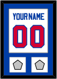 Detroit Name & Number With 2 Champions Trophy Patches - Home White (1983-1996) - Single Mat 1