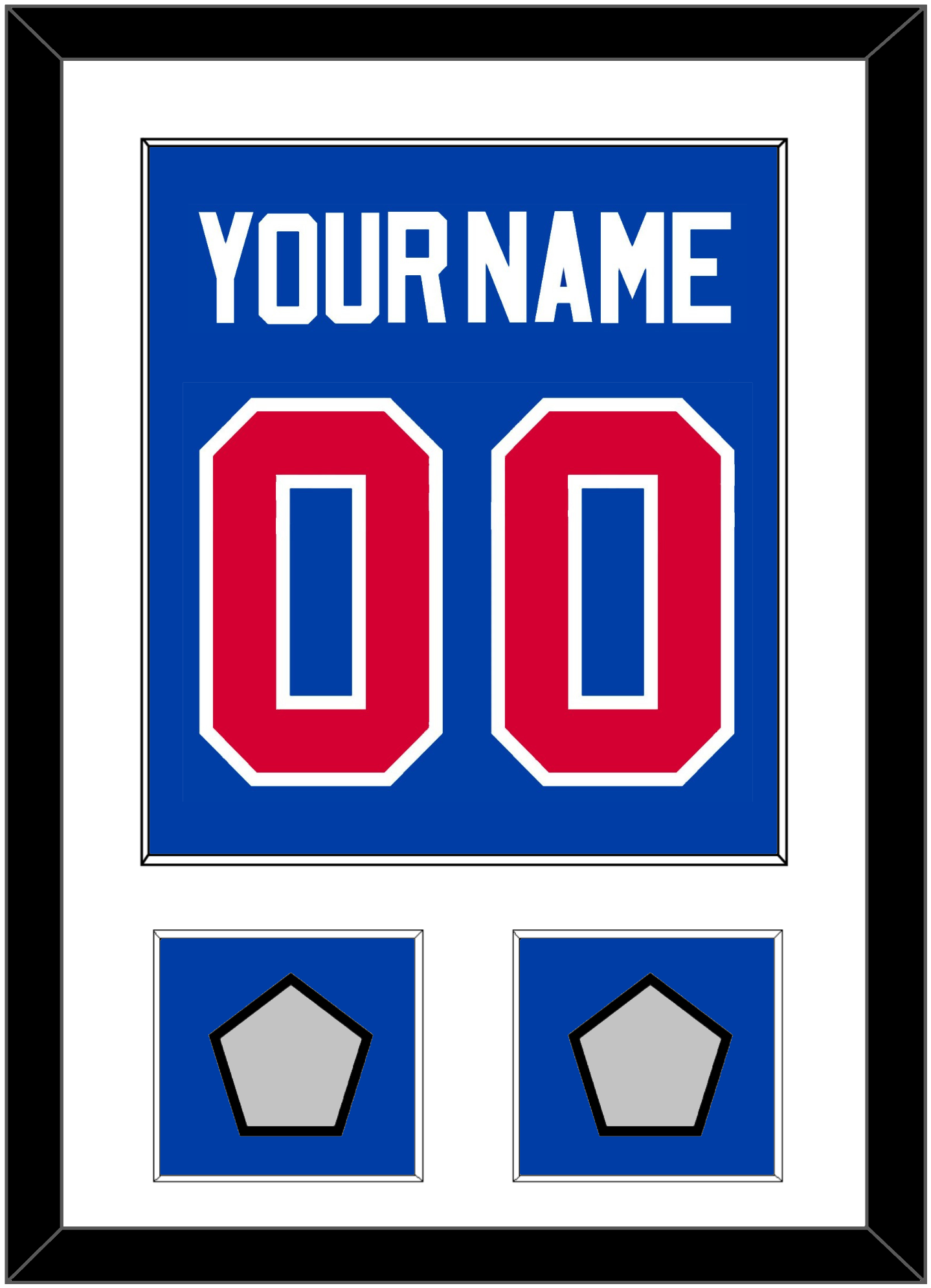 Detroit Name & Number With 2 Champions Trophy Patches - Road Blue (1981-1996) - Essential Tier 1