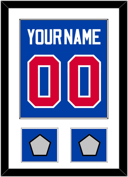 Detroit Name & Number With 2 Champions Trophy Patches - Road Blue (1981-1996) - Essential Tier 1