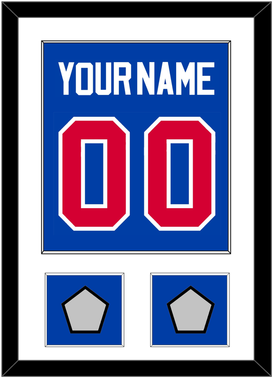 Detroit Name & Number With 2 Champions Trophy Patches - Road Blue (1981-1996) - Essential Tier 1