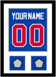Detroit Name & Number With 2 Champions Trophy Patches - Road Blue (1981-1996) - Single Mat 1