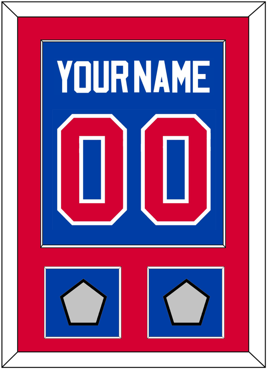 Detroit Name & Number With 2 Champions Trophy Patches - Road Blue (1981-1996) - Essential Tier 2