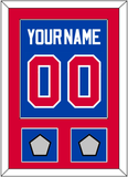 Detroit Name & Number With 2 Champions Patches - Road Blue (1981-1996) - Single Mat 2