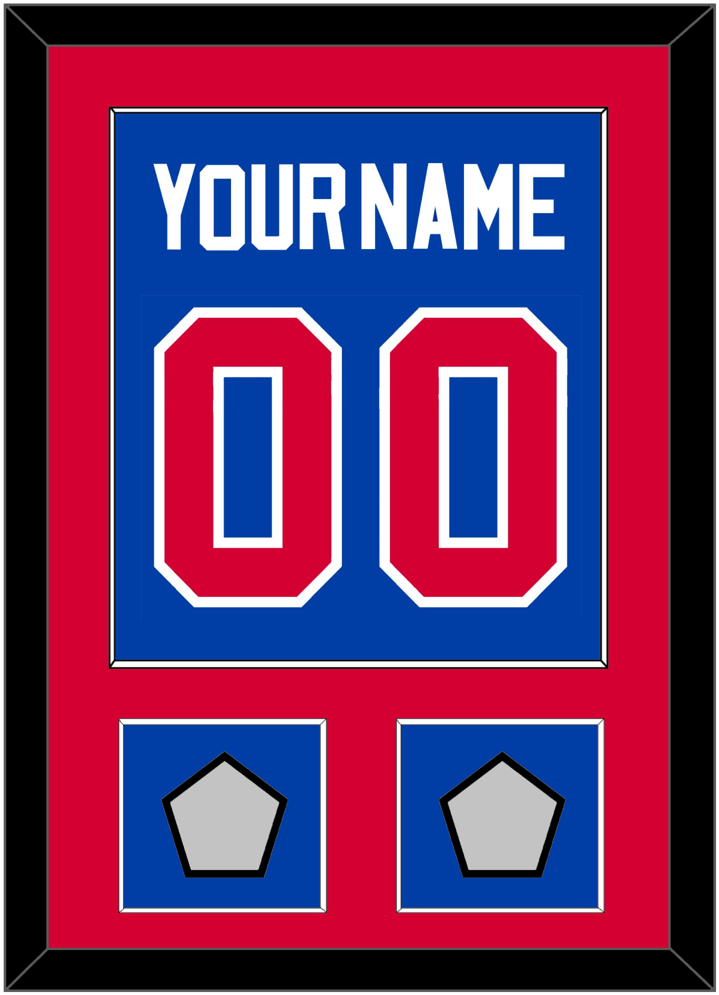 Detroit Name & Number With 2 Champions Trophy Patches - Road Blue (1981-1996) - Essential Tier 2
