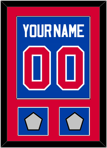 Detroit Name & Number With 2 Champions Trophy Patches - Road Blue (1981-1996) - Essential Tier 2