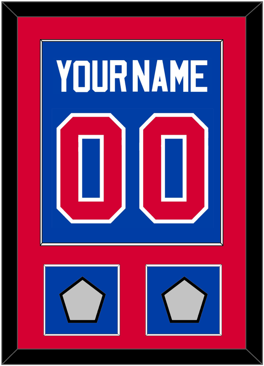 Detroit Name & Number With 2 Champions Trophy Patches - Road Blue (1981-1996) - Essential Tier 2