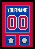 Detroit Name & Number With 2 Champions Patches - Road Blue (1981-1996) - Single Mat 2
