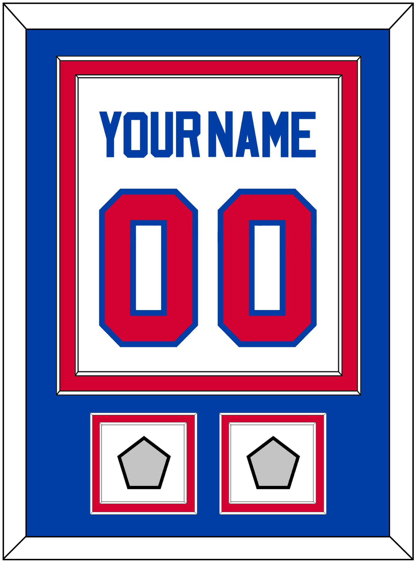 Detroit Name & Number With 2 Champions Patches - Home White (1983-1996) - Signature Tier 2