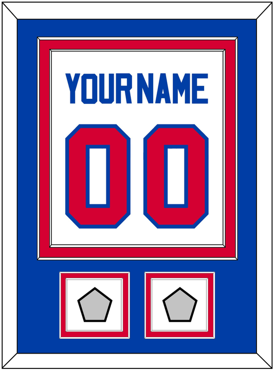 Detroit Name & Number With 2 Champions Trophy Patches - Home White (1983-1996) - Signature Tier 2