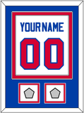 Detroit Name & Number With 2 Champions Trophy Patches - Home White (1983-1996) - Double Mat 2