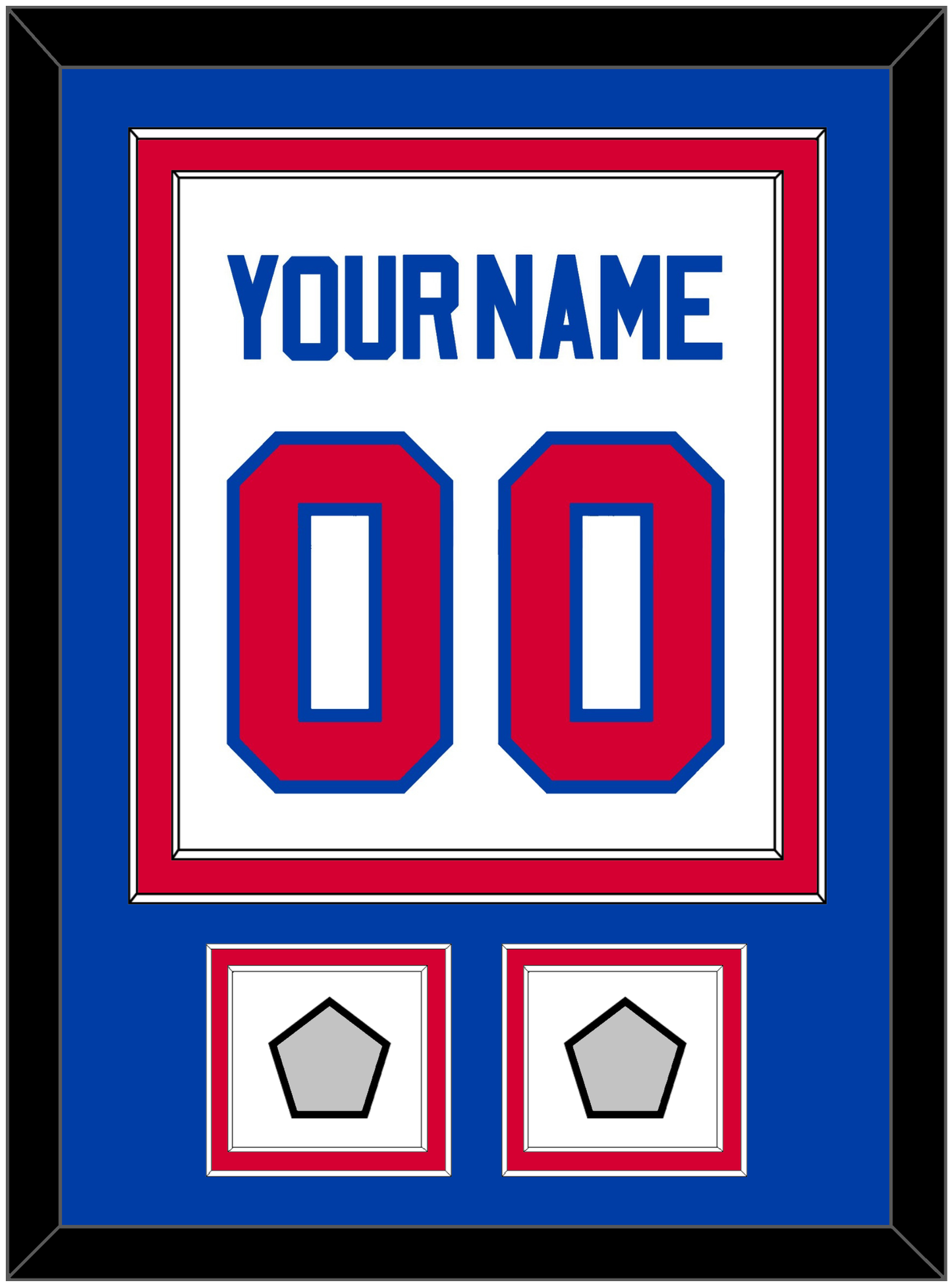 Detroit Name & Number With 2 Champions Patches - Home White (1983-1996) - Signature Tier 2