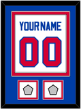 Detroit Name & Number With 2 Champions Trophy Patches - Home White (1983-1996) - Double Mat 2