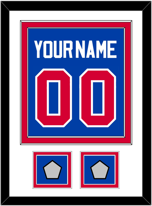 Detroit Name & Number With 2 Champions Trophy Patches - Road Blue (1981-1996) - Signature Tier 1