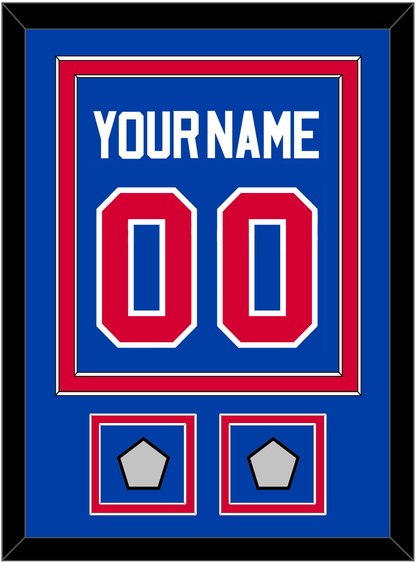 Detroit Name & Number With 2 Champions Patches - Road Blue (1981-1996) - Signature Tier 2