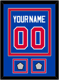 Detroit Name & Number With 2 Champions Patches - Road Blue (1981-1996) - Double Mat 2