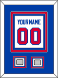 Detroit Name & Number With 2 Champions Trophy Patches - Home White (1983-1996) - Triple Mat 2