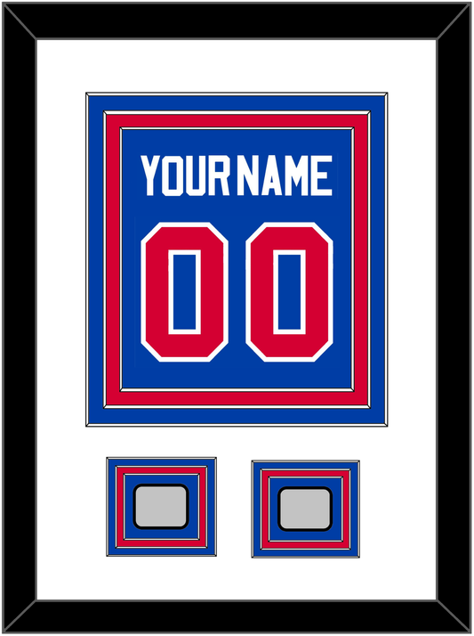 Detroit Name & Number With 2 Champions Patches - Road Blue (1981-1996) - Premier Tier 1