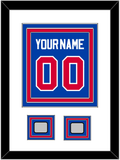 Detroit Name & Number With 2 Champions Patches - Road Blue (1981-1996) - Triple Mat 1