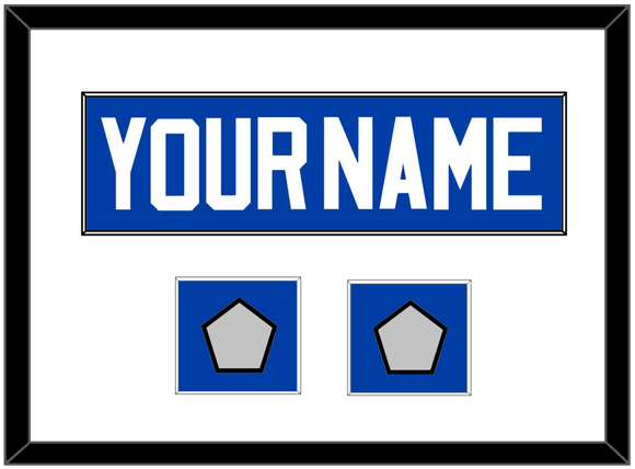 Detroit Name & 2 Champions Patches - Road Blue (1981-1996) - Single Mat 1