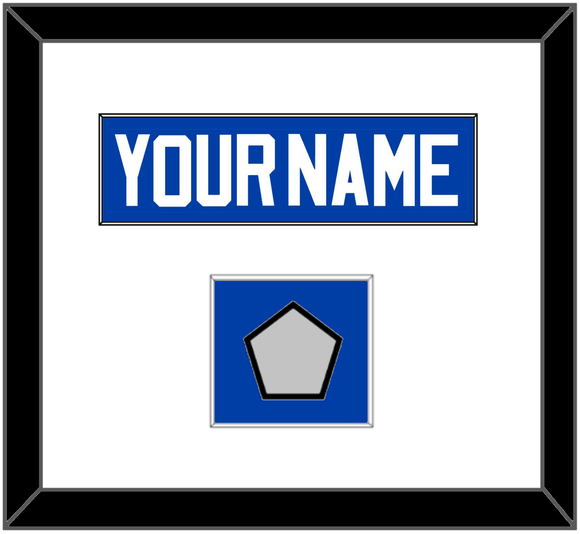 Detroit Name & 2X Champions Patch - Road Blue (1981-1996) - Single Mat 1