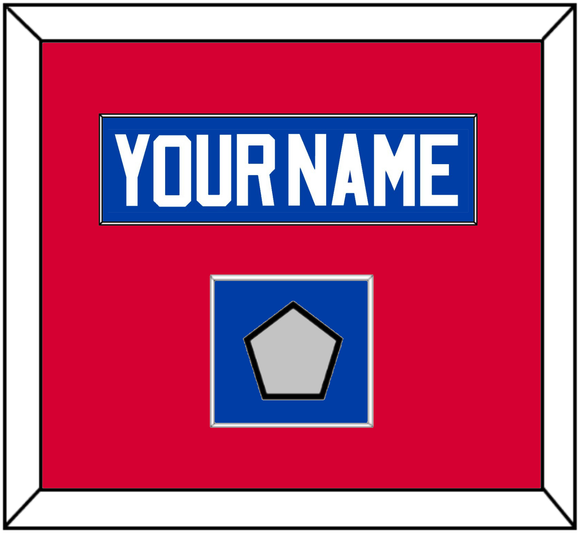 Detroit Name & 2X Champions Patch - Road Blue (1981-1996) - Single Mat 2