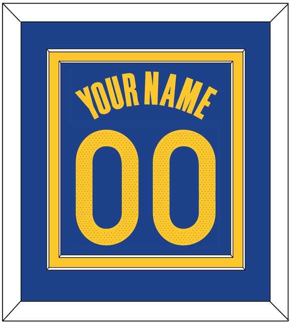 Golden State Name & Number - Blue Icon - Double Mat 2